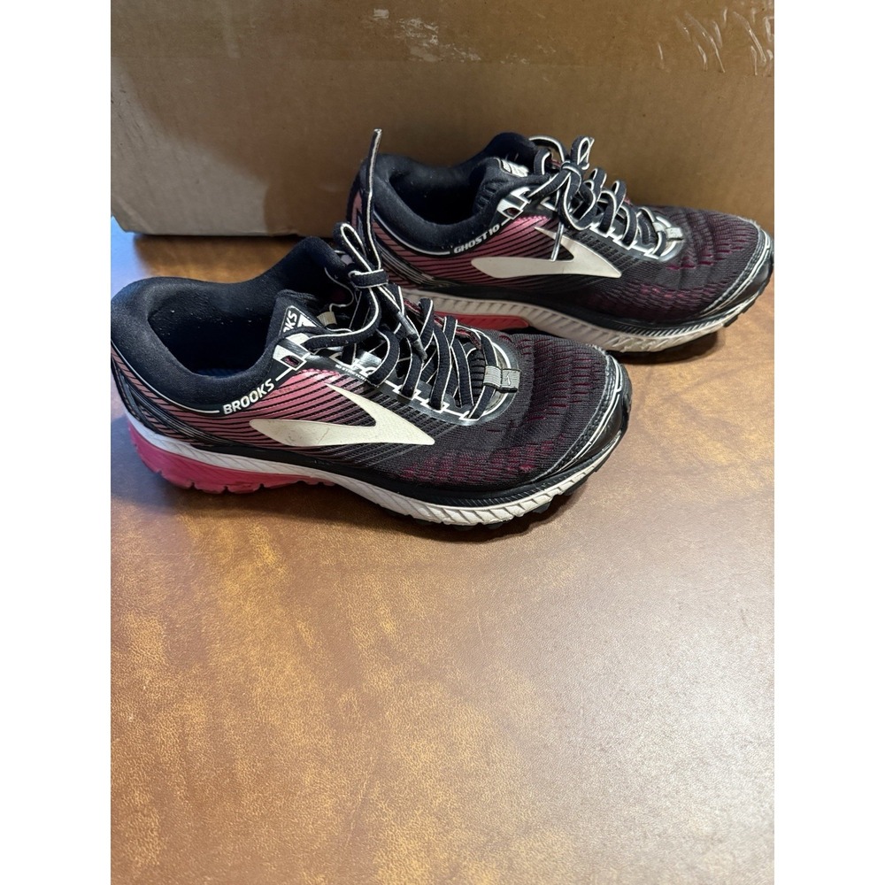 Brooks Womens Ghost 10‎ 1202461B067 Black Running Shoes  Size 6.5 MSG Insoles